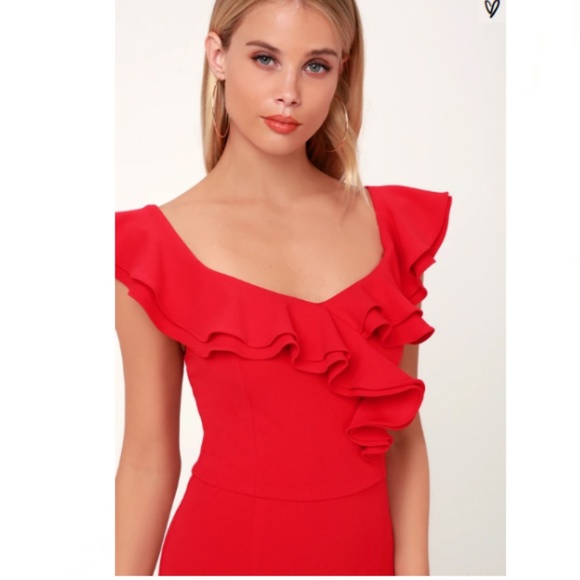 Lulu's DIVA Red SEXY Ruffled Mini Bodycon Dress - Picture 5 of 8